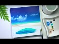 tropical island and boat easy acrylic painting tutorial for beginners step by step 279