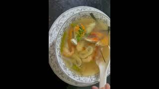 মজাদার সি ফুড স্যুপ রেসিপি | Sea food clear soup recipe | easy and healthy seafood clear soup