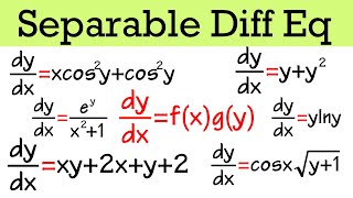 How to solve separable differential equations (6 examples, calculus 2)