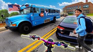 Riding Electric Dirtbikes To School Picking Up Little Brother!! (KAREN ALERT)