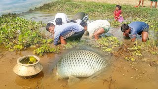 Rare & Unique Fish Trapping Technique - Lost Fishing Culture Of Village People || #amikrishok