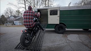 Loading My Motorcycle Into The Skoolie | Triumph Bobber