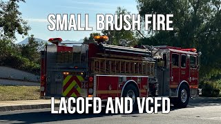 Small brush fire in Westlake Village, California (VCFD, LACoFD)