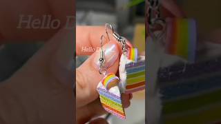 DIY 🌈 Rainbow cake theme earrings made by Hello Divya...