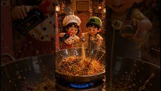 🍜 Tiny chefs, giant wok, and the tastiest Veg Hakka Noodles ever! 😋✨#TinyOopsKitchen #TinyChefs#chef