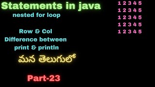 Java part-23 | Nested For loop in java | Statements in java | #java | #suryaedutech | #set