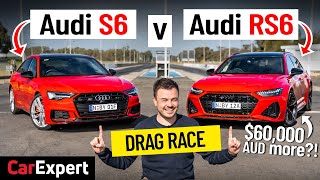 Audi RS6 v S6 Dragparison: Is the RS6 worth $60,000 extra? Drag race & sound tests!