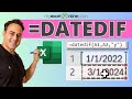 Calculating the Difference Between Dates in Microsoft Excel