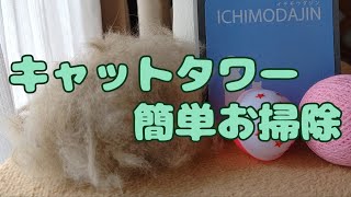 キャットタワーを一毛打尽を使って簡単お掃除✨