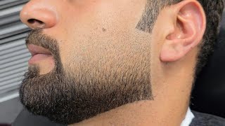 تعلم  طريقة تدريج اللحية3D  بدون استخدام صبغة للمبتدئين +تحديد اللحية قوس دائري خليجي # haircut #