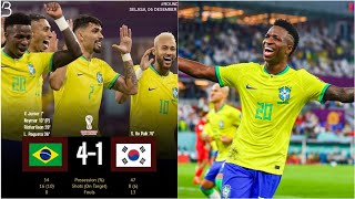 Brazil 4 - 1 South Korea. Highlights,  Crazy moments and Player Ratings 🔥