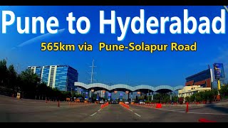 PUNE TO HYDERABAD BY CAR🚘⌚️🧳 via Pune-Solapur Rd