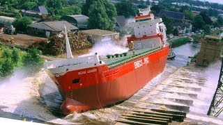 20  Dangerous Big Ship Launch CLOSE CALL | Awesome Ship Launches Compilation, Fails and BIG WAVES