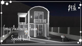 Bloxburg Grey Aesthetic House Speed Build