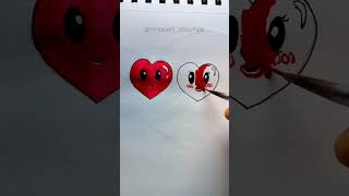 How to draw a heart couple #heart #couple #emoji