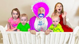 Five Kids Nanny for Dad Song Children's Songs and Videos