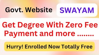SWAYAM Free Courses No Fess Get Degree Courses Certificate @getupdatedrm