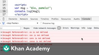 Debugging webpages with the browser console | Computer programming | Khan Academy