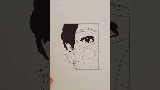 New stencil drawing |stencil art| face drawing| #shorts #drawing