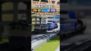 C56-160  試運転　#train #鉄道 #nゲージ #jr西日本 #通過シーン #国鉄 #蒸気機関車 #ef65pf #jr #12系 #試運転