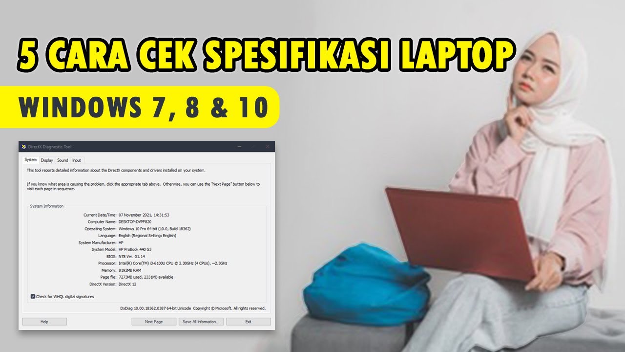 Cara Mengetahui Spek Komputer Atau Laptop Windows 7, 8, 10 - YouTube