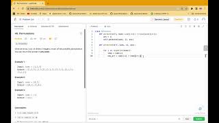 46. Permutations Leetcode || Python Easy Solution with Explaination.