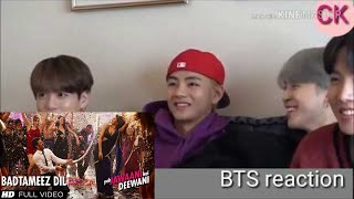 bts reaction to Badtameez Dil Full Song l bts reaction to bollywood song l