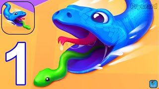 Snake Run Race 3D Running Game - Gameplay Walkthrough Part 1 Levels 1-15 (iOS, Android Gameplay)