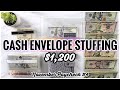 $1200 CASH ENVELOPE & SINKING FUNDS STUFFING | NOVEMBER PAYCHECK #4 | DEBT SNOWBALL | EMERGENCY FUND