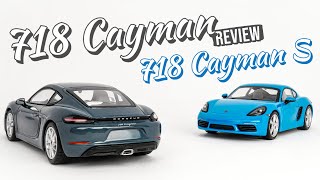 1/43 SCALE PORSCHE 718 CAYMAN AND 718 CAYMAN S - DOUBLE REVIEW! Cheap Minichamps diecast model cars