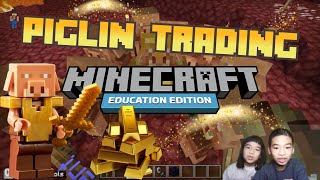 How to Code MINECRAFT: *PIGLIN TRADING* in Minecraft: Education Edition with PYTHON