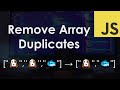 Remove Duplicate Array Values | JavaScript Tutorial