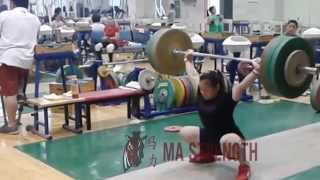 2013 World Champion Li Yajun Snatch 95kg at 53kg