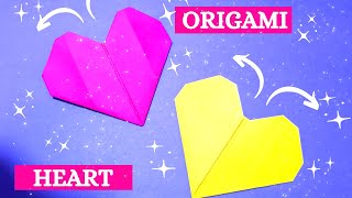 Origami : How to make origami HEART super easy, origami Valentine's Day