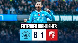 EXTENDED HIGHLIGHTS | Man City 6-1 Bournemouth | Doku dazzles as city hit six!