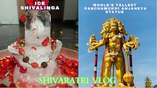 Shivaratri Vlog | World's Tallest 161 ft Panchamukhi Anjaneya statue Kunigal | Ice Shiva linga