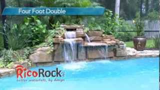 RicoRock Four Foot Double Swimming Pool Waterfall Kit