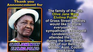 Olive Jane Mary Elvilina Polius thank you