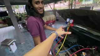 Cara Isi Gas Aircond Kereta Tukar Compressor