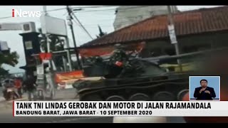 Usai Latihan, Tank Tempur TNI Lindas Gerobak dan Motor di Bandung - iNews Siang 11/09