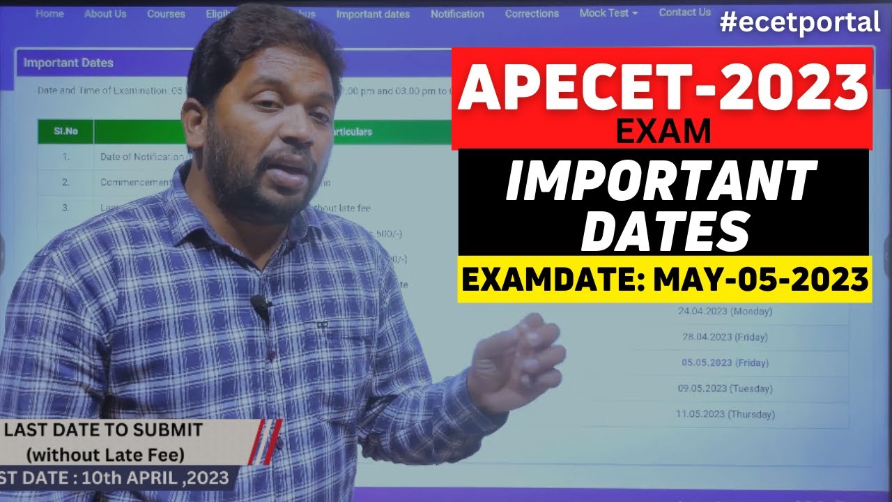 AP ECET 2023 Important Dates | AP ECET 2023 Exam Date, Application ...