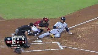 SD@ARI: Pollock throws out Guzman at home plate