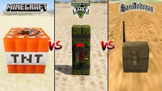 MINECRAFT TNT VS GTA 5 TNT VS GTA SAN ANDREAS TNT - WHICH IS BEST?