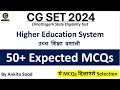 Chhattisgarh SET 2024| Higher Education Most Expected MCQs for CG SET Paper 1 Preparation|