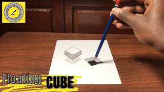 🔵 Floating Cube Easy Trick Drawing Tutorial
