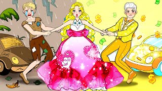 Paper Dolls Dress Up -  Who Is Rainbow Rapunzel's Boyfriend? #2 - Barbie Contest Handmade