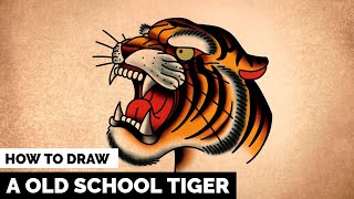 How to Draw a Old School Tiger | Tattoo Drawing Tutorial