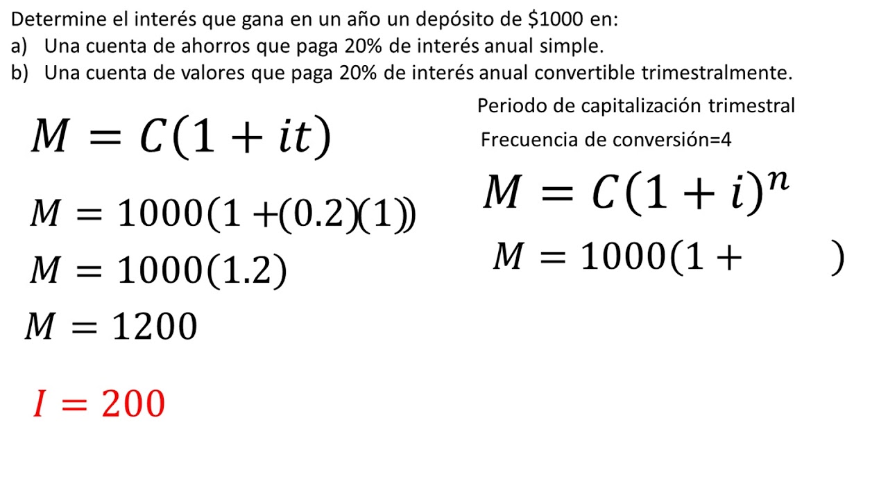 Formula De Interes Simple Y Compuesto