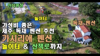 제주 가성비 좋은 독채 펜션│ 펜션 바로 앞 놀이터, 잔디광장,산책로│제주 가시리애 펜션' 입니다│