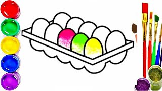 Drawing Egg for children | Bolalar uchun Tuxum rasm chizish | 아이들을 위한 계란 그리기 | coloring pages